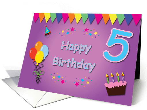Happy 5th Birthday Colorful card (834295)