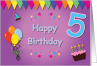 Happy 5th Birthday Colorful card