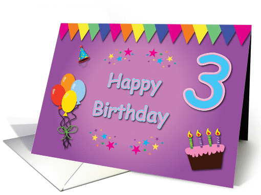 Happy 3rd Birthday Colorful card (834301)