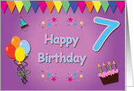 Happy 7th Birthday Colorful card
