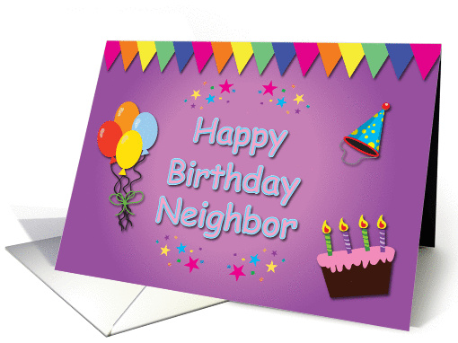 Happy Birthday Neighbor Colorful card (837028)