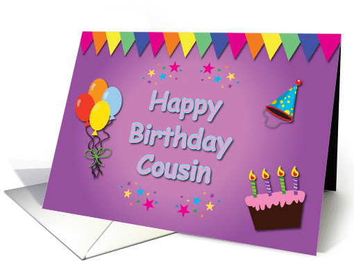 Happy Birthday Cousin Colorful card (837033)