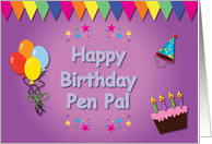 Happy Birthday Pen Pal Colorful card