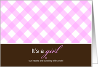 It’s a Girl Plaid card