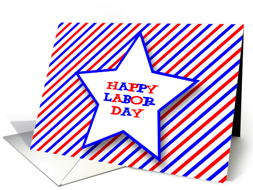 Happy Labor Day Big Star & Stripes card (838600)