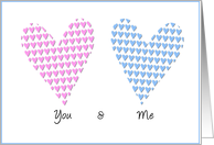 You & Me Hearts card