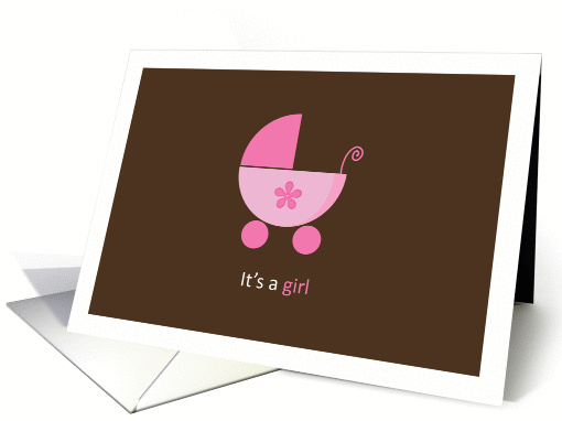 It's a Girl Pink Stroller card (845985)