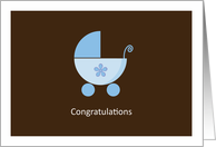 Congratulations on Your New Baby Boy, Blue Stroller card