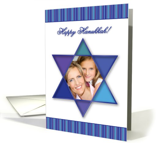 Happy Hanukkah Star of David Photo card (849934)