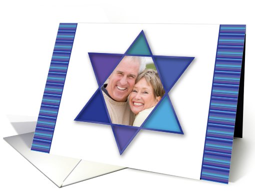 Happy Hanukkah Star of David Photo card (849942)