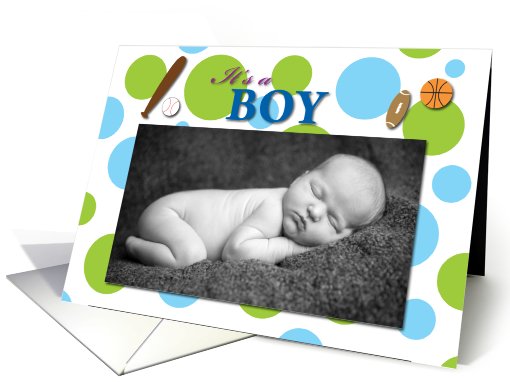 It's a Boy Sports Photo card (849986)