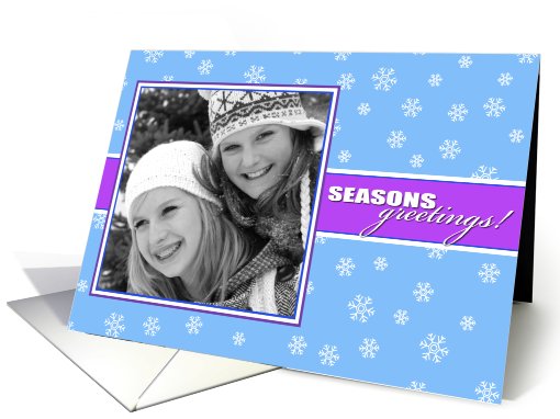 Seasons Greetings Snowflakes Photo card (851111)