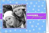 Seasons Greetings Snowflakes Photo Card
