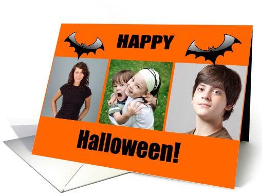 Happy Halloween Bats Photo card (853157)