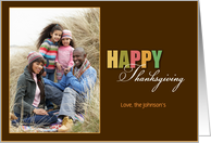 Happy Thanksgiving Photo Card