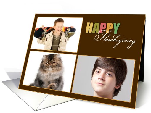 Happy Thanksgiving 2 Pictures Photo card (853547)