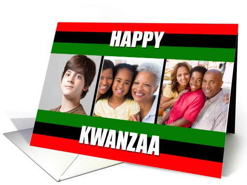 Happy Kwanzaa 3 Photo card (855316)