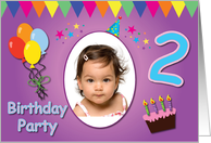 2 Year Bithday Party Photo Card