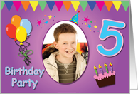 5 Year Bithday Party Photo Card