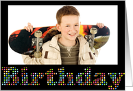Happy Birthday Colorful Circles Photo Card