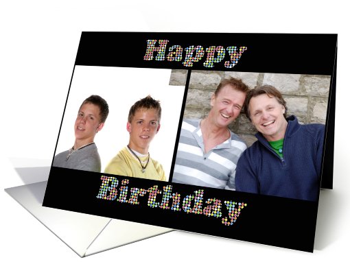 Happy Birthday Colorful Circles Photo card (855697)