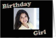 Birthday Girl Colorful Circles Photo Card