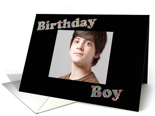 Birthday Boy Colorful Circles Photo card (856485)