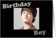 Birthday Boy Colorful Circles Photo Card