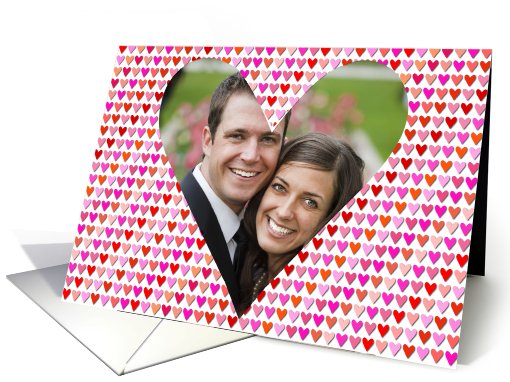 Happy Valentine's Day Hearts Photo card (856549)