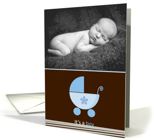 It's a Boy Stroller Photo Birth Announcement card (858070)