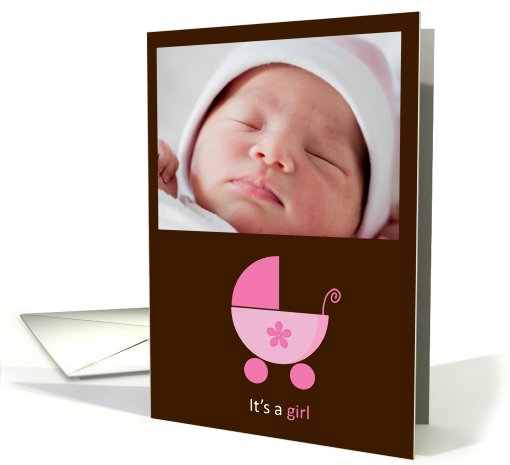It's a Girl Stroller Photo card (858080)