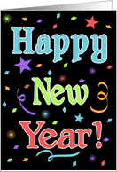 Happy New Year Colorful Confetti card