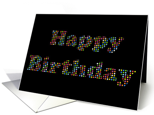 Happy Birthday Colorful Circles on Black card (866516)