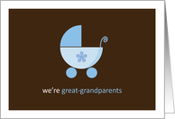 We’re Great-Grandparents Blue Stroller Announcement card
