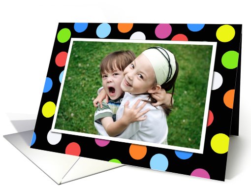 Colorful Polka Dots Photo card (879363)