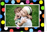 Colorful Polka Dots Photo Card