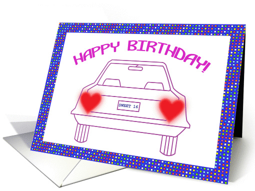 Happy Birthday Sweet 16 Car card (879904)