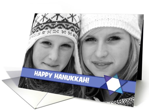 Happy Hanukkah Star of David Photo card (880457)