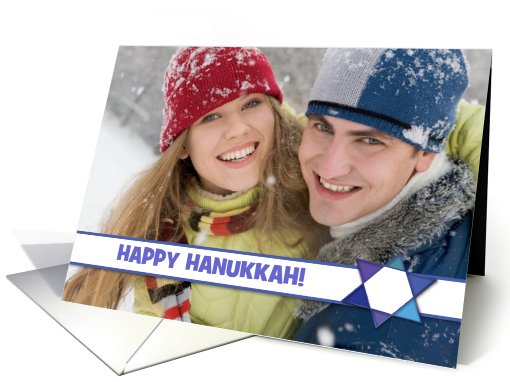 Happy Hanukkah Star of David Photo card (880568)