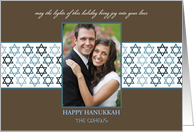 Happy Hanukkah Photo Card with Stars of David card