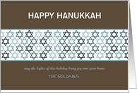 Happy Hanukkah Card with Stars of David card