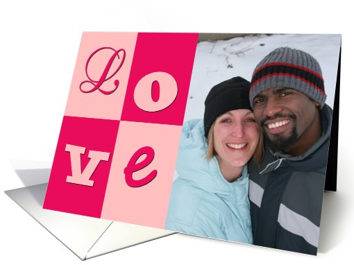 Pink Love Valentine's Day Photo card (897826)