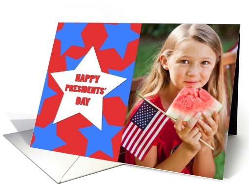 Happy Presidents' Day Red, White and Blue Stars Photo card (903205)