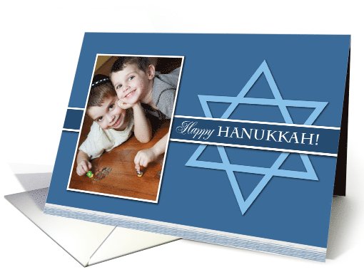 Happy Hanukkah Star of David Photo card (924050)