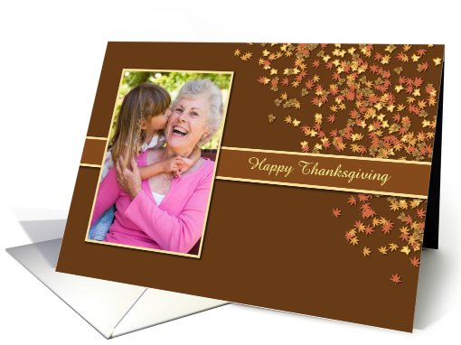 Happy Thanksgiving Leaves Photo card (924755)