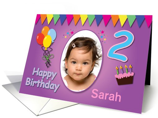Happy 2nd Birthday Photo Card with Name card (925523)