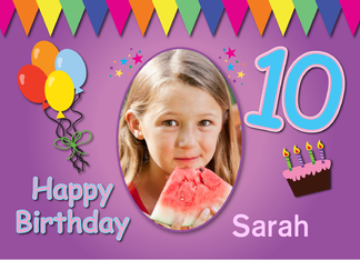 Happy 10th Birthday Photo Card with Name