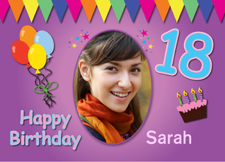 Happy 18th Birthday Photo Card with Name
