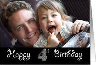 Happy 4th Birthday Photo Card