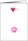 I Love you Valentine Kiss card